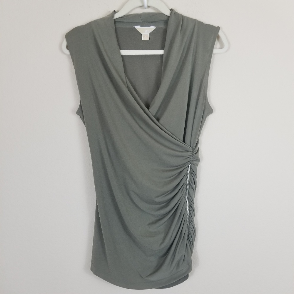 MICHAEL KORS MEDIUM GREEN BLOUSE